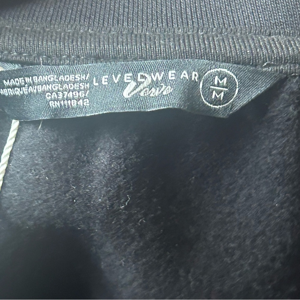 NWT Advance by Verve Black Sweatshirt Funnel Neck M Sporty Activewear Ribbed - Picture 12 of 15